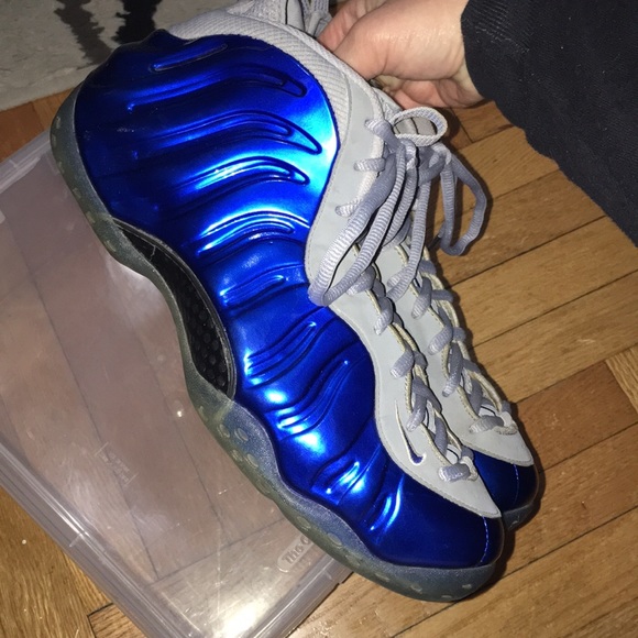 mens Nike Foamposite electric/blue sneakers - Picture 2 of 7